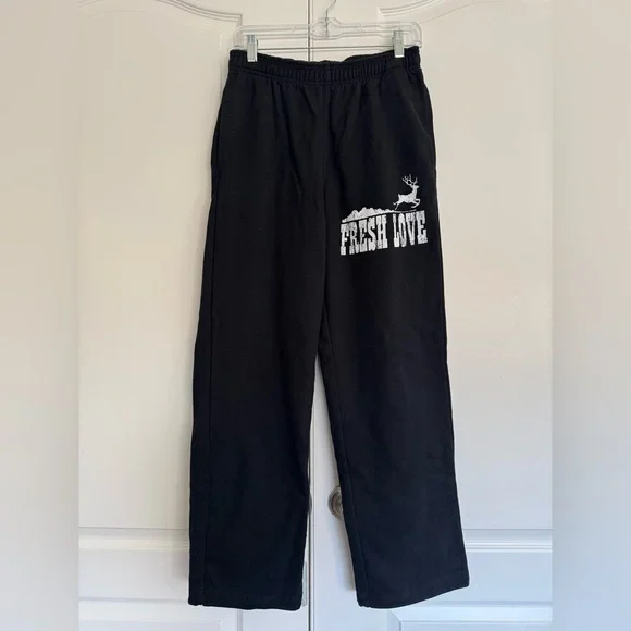 Fresh Love Black Joggers with White Graphic Logo - Picture 5 of 5